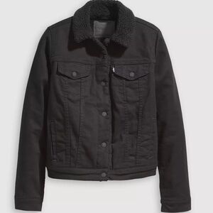 Sherpa black denim jacket